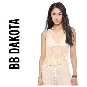 NWT BB Dakota Jayda Ivory Embroidered Boho Tank Top M